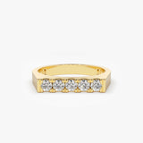 14K Rectangular Diamond Pinky Ring 14K Gold Ferkos Fine Jewelry