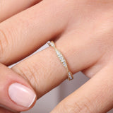 14K Gold Art Deco Graduating Diamond Full Eternity Ring  Ferkos Fine Jewelry