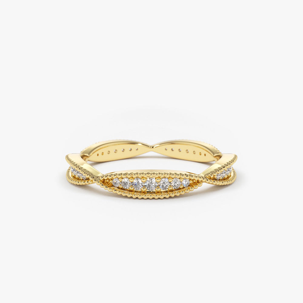 14K Gold Art Deco Graduating Diamond Full Eternity Ring 14K Gold Ferkos Fine Jewelry