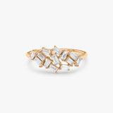 14k Baguette Diamond Cluster Ring 14K Rose Gold Ferkos Fine Jewelry