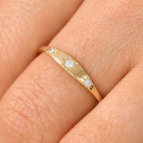 14K Gold Star Setting 3 Diamond Stacking Ring  Ferkos Fine Jewelry