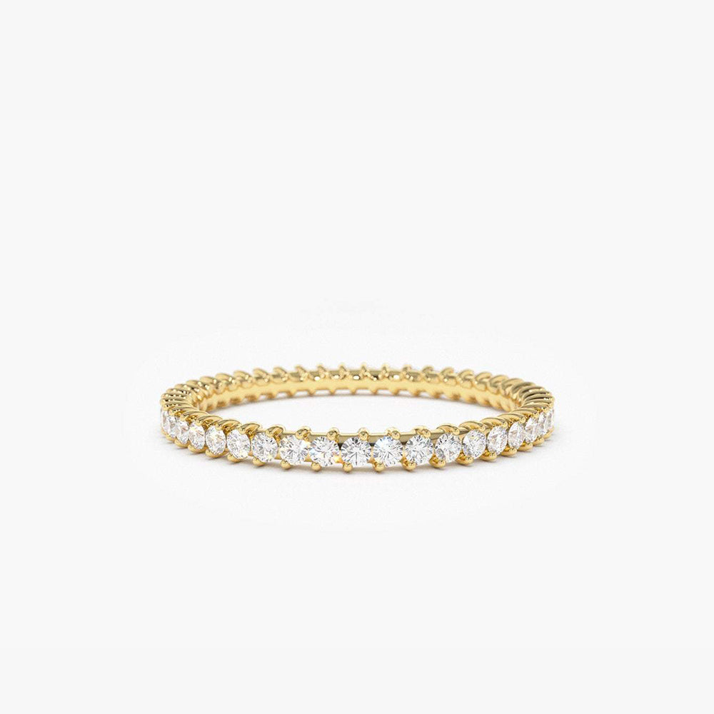 14k Full Eternity Petite Diamond Ring 14K Gold Ferkos Fine Jewelry