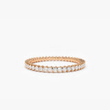 14k Full Eternity Petite Diamond Ring 14K Rose Gold Ferkos Fine Jewelry