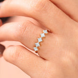 14k Princess Cut 5 Stone Diamond Wedding Ring  Ferkos Fine Jewelry