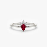 14k Mini Ruby and Diamond Ring 14K White Gold Ferkos Fine Jewelry