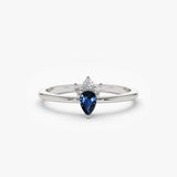 14k Mini Sapphire and Diamond Ring 14K White Gold Ferkos Fine Jewelry