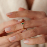 14k Mini Emerald and Diamond Ring  Ferkos Fine Jewelry