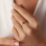 14k Mini Ruby and Diamond Ring  Ferkos Fine Jewelry