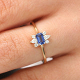 14K Octagon Sapphire and Diamond Ring  Ferkos Fine Jewelry