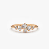 14K Large Diamond Cluster Ring 14K Rose Gold Ferkos Fine Jewelry