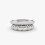 14k Bubble Ring Set 14K White Gold Ferkos Fine Jewelry