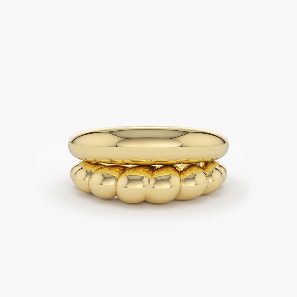 14k Bubble Ring Set 14K Gold Ferkos Fine Jewelry