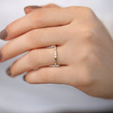 14K Gold Three Diamond Equilibrium Ring  Ferkos Fine Jewelry