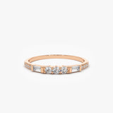 14K Gold Three Diamond Equilibrium Ring 14K Rose Gold Ferkos Fine Jewelry