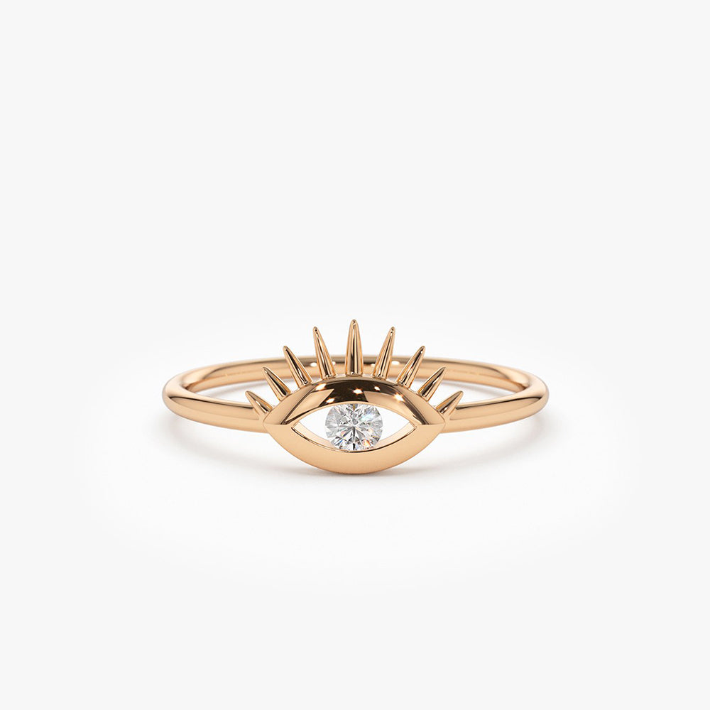 Evil Eye Ring, Adjustable Greek Ring, Protection Jewelry, Rose Gold Ri –  Evileyefavor