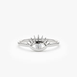 14k Diamond Evil Eye Ring 14K White Gold Ferkos Fine Jewelry