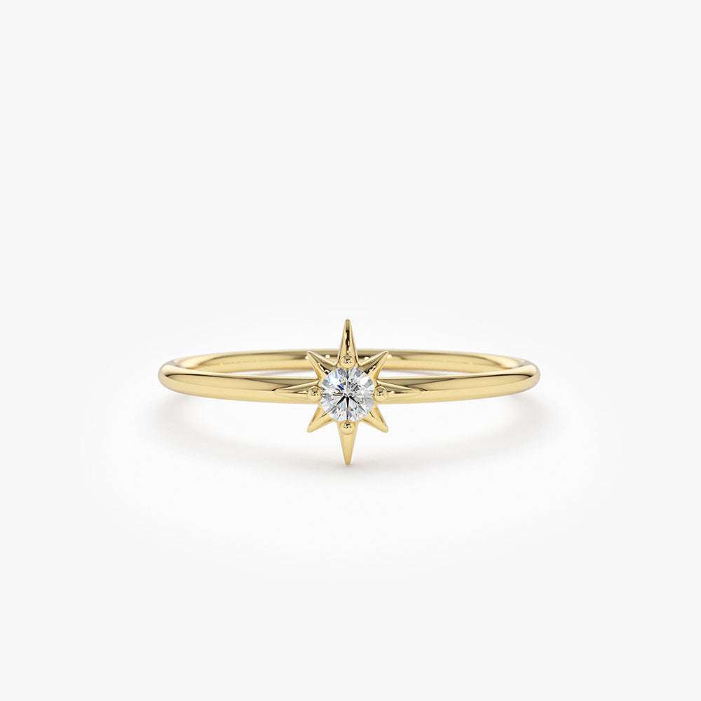 14K North Star Stacking Diamond Ring 14K Gold Ferkos Fine Jewelry