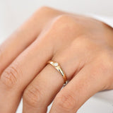 14k Dome Diamond Bezel Ring  Ferkos Fine Jewelry