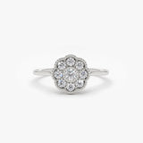 14K Gold Floral Diamond Ring 14K White Gold Ferkos Fine Jewelry
