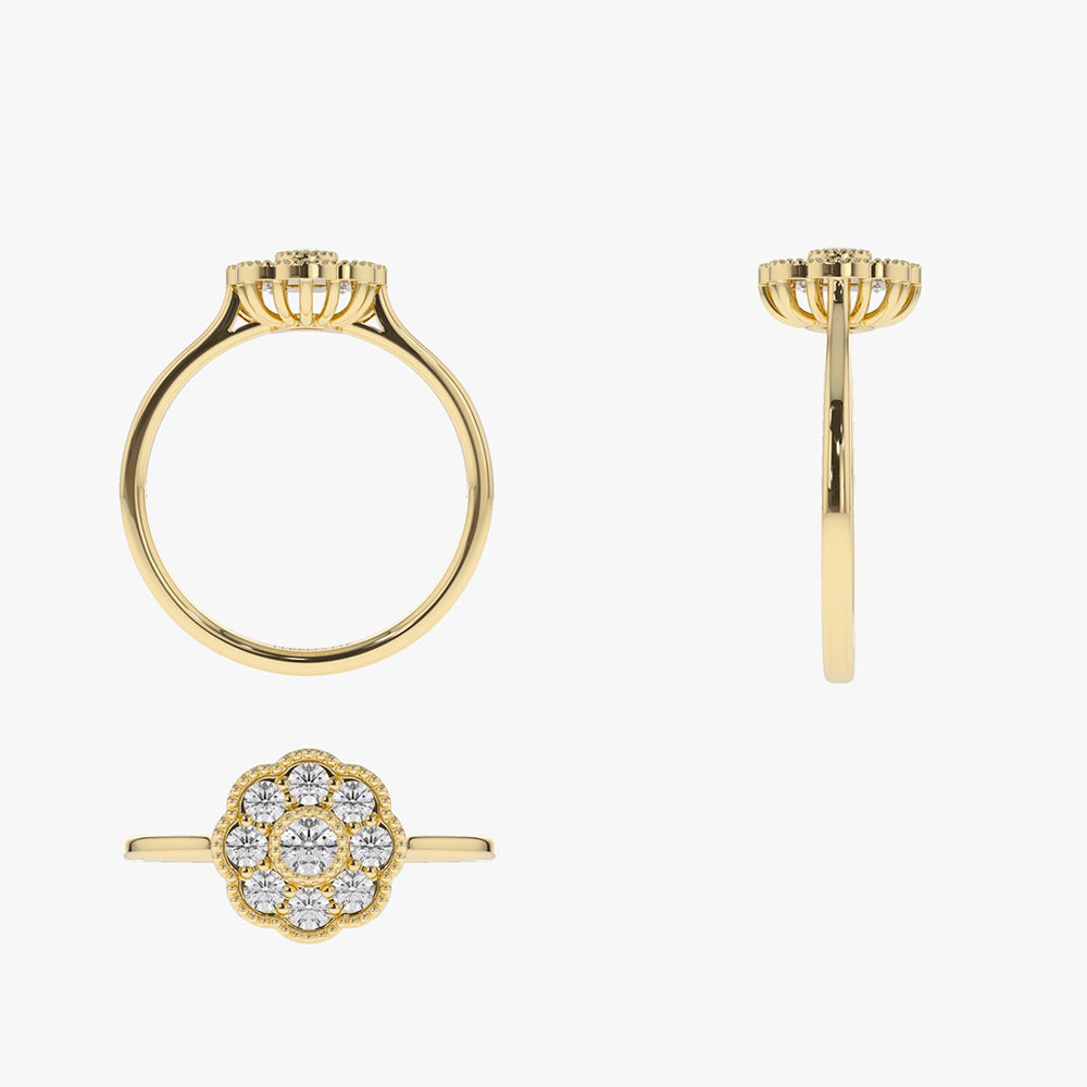 14K Gold Floral Diamond Ring  Ferkos Fine Jewelry