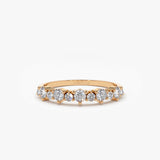 14k Round Diamond Unique Wedding Ring 14K Rose Gold Ferkos Fine Jewelry
