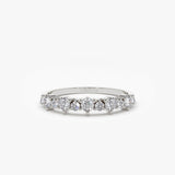14k Round Diamond Unique Wedding Ring 14K White Gold Ferkos Fine Jewelry