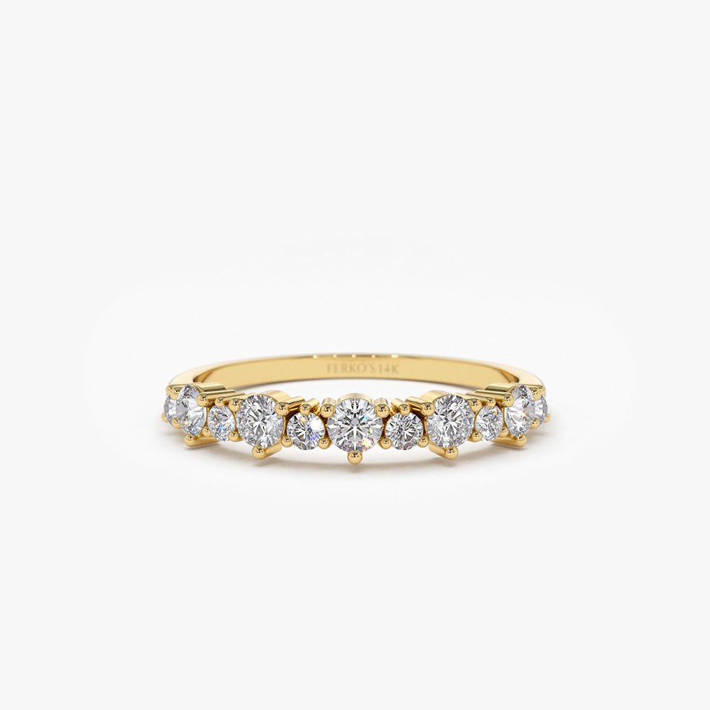 14k Round Diamond Unique Wedding Ring 14K Gold Ferkos Fine Jewelry