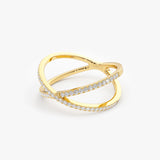 14K Gold Diamond Criss Cross Pave Ring  Ferkos Fine Jewelry