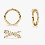 14k Gold Criss Cross Diamond Cluster Ring  Ferkos Fine Jewelry