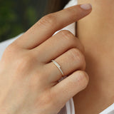14k Cross Over Diamond Stackable Ring  Ferkos Fine Jewelry
