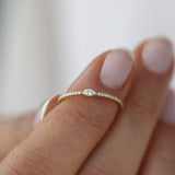 14k Stackable Marquise Pave Diamond Ring  Ferkos Fine Jewelry