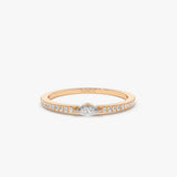 14k Stackable Marquise Pave Diamond Ring 14K Rose Gold Ferkos Fine Jewelry