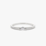 14k Stackable Marquise Pave Diamond Ring 14K White Gold Ferkos Fine Jewelry