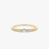 14k Stackable Marquise Pave Diamond Ring 14K Gold Ferkos Fine Jewelry