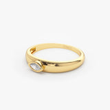 14k Dome Bezel Setting Marquise Diamond Solitaire Ring  Ferkos Fine Jewelry