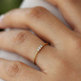 14k 3 Stone Beaded Diamond Ring  Ferkos Fine Jewelry
