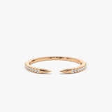 14k Pave Diamond Open Cuff Claw Diamond Ring 14K Rose Gold Ferkos Fine Jewelry