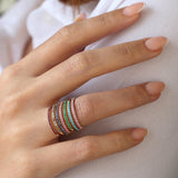 14k Half Eternity Pink Sapphire Ring  Ferkos Fine Jewelry