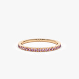14k Half Eternity Pink Sapphire Ring 14K Rose Gold Ferkos Fine Jewelry