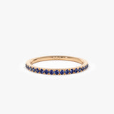 14k Half Eternity Blue Sapphire Ring 14K Rose Gold Ferkos Fine Jewelry