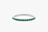14k Half Eternity Emerald Ring 14K White Gold Ferkos Fine Jewelry