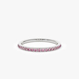 14k Half Eternity Pink Sapphire Ring 14K White Gold Ferkos Fine Jewelry