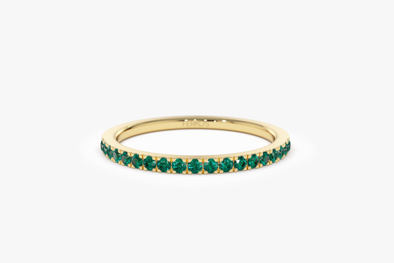 14k Half Eternity Emerald Ring 14K Gold Ferkos Fine Jewelry