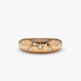 14k 6MM Dome Star Setting Diamond Ring 14K Rose Gold Ferkos Fine Jewelry