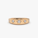 14k Gold Star Setting Graduating Diamond Statement Ring 14K Rose Gold Ferkos Fine Jewelry