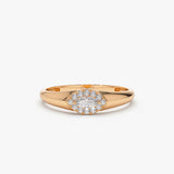 14K Marquise Diamond in Halo Setting Ring 14K Rose Gold Ferkos Fine Jewelry