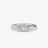 14K Marquise Diamond in Halo Setting Ring 14K White Gold Ferkos Fine Jewelry