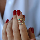 14k Marquise Emerald Ring in Halo Setting  Ferkos Fine Jewelry