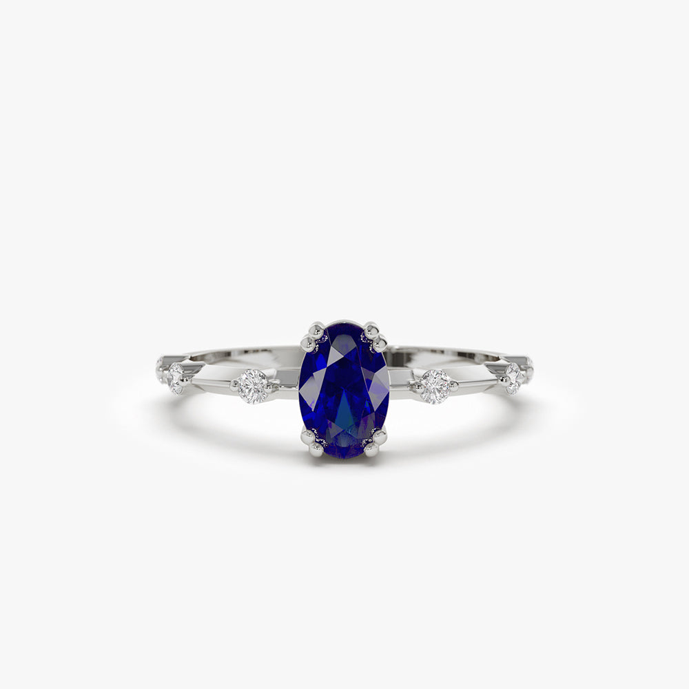 14kt White Gold Multi-Sapphire and Diamond Ring | Grand Jewelers