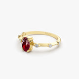 14k Gold Dainty Diamond Genuine Ruby Ring  Ferkos Fine Jewelry